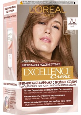 Краска для волос L'Oreal Paris Excellence оттенок 7U Универсальный русый, 1 шт